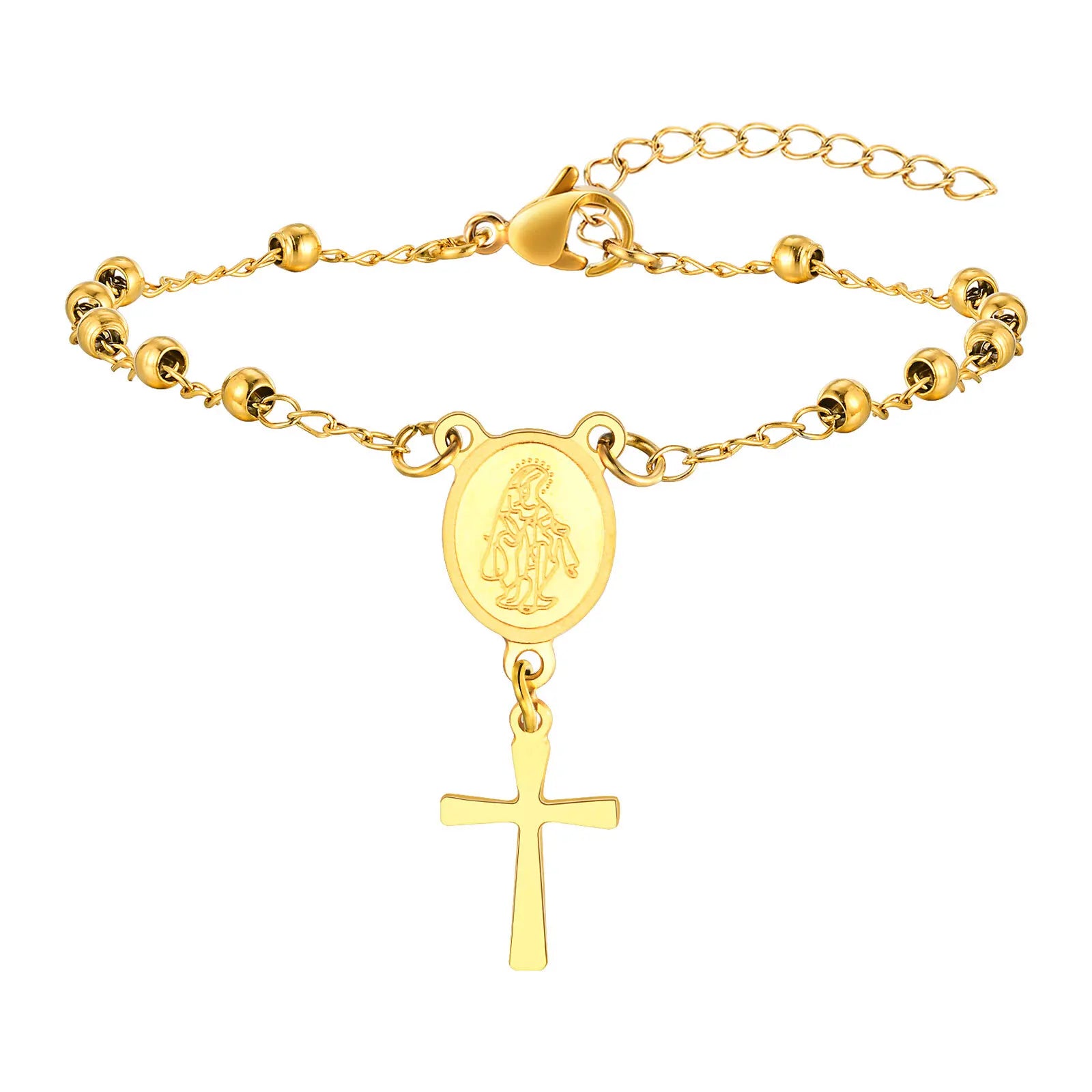 Virgin Mary Cross Bracelet