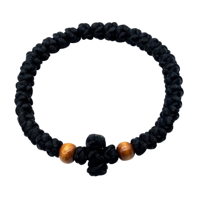 Orthodox Rope Wooden Prayer Beads Rosary Bracelet