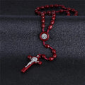 Large  Beaded Carved Rosary with Pendant