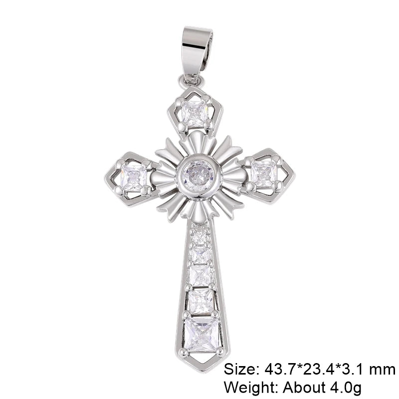 Rosary Jewelry Making Handmade 18K Real Gold Plated Opal Shell Cross