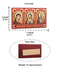 Orthodox Holy Icon Our Lady Theotokos Pantocrator Stickable Red Wood Ornament Car Wall Decor
