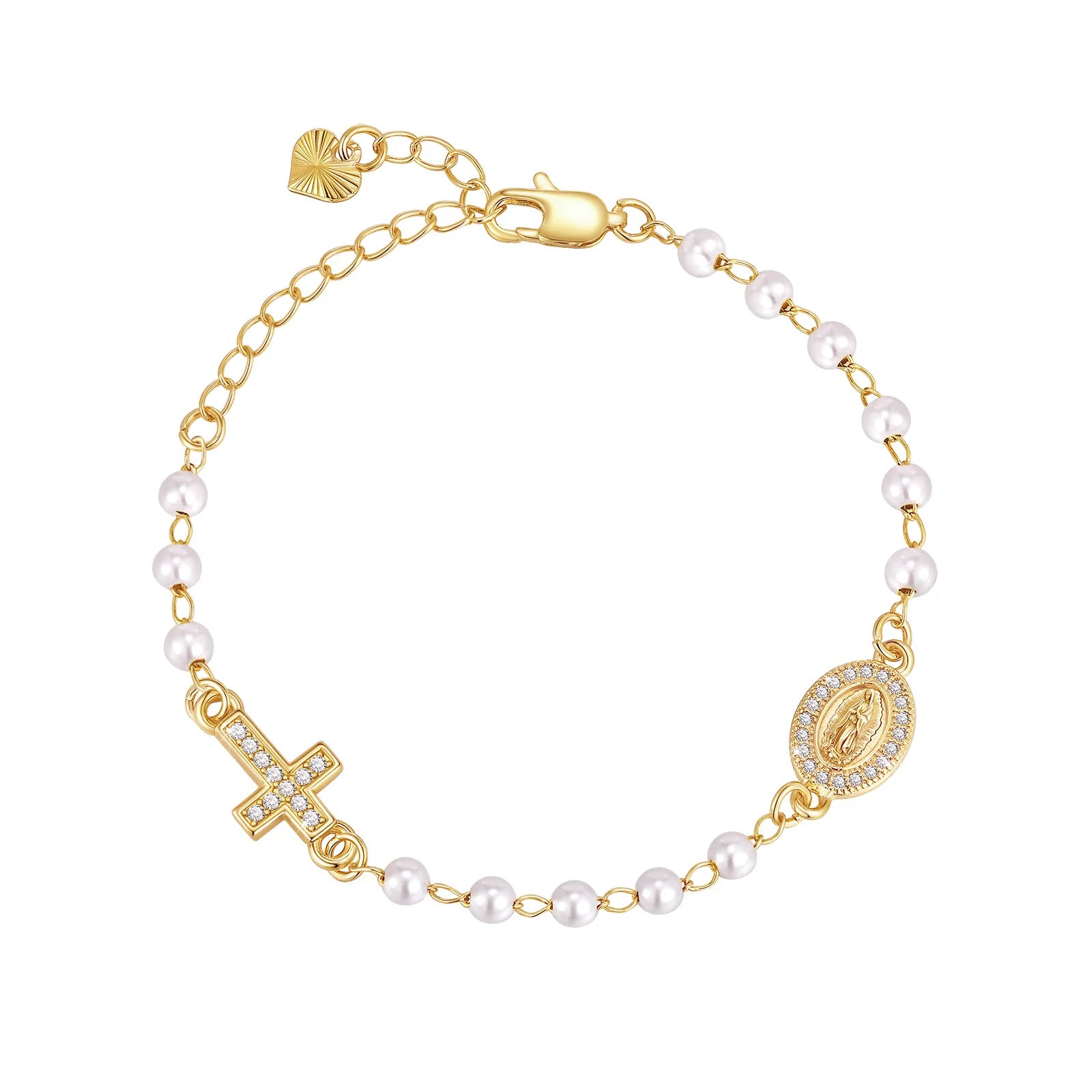 Virgin Mary Cross Bracelet