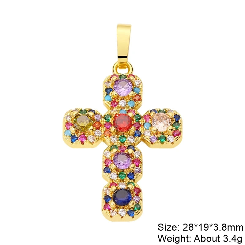 Rosary Jewelry Making Handmade 18K Real Gold Plated Opal Shell Cross