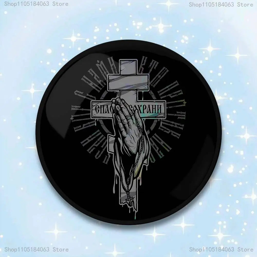 Orthodox Enamel Pin Round Brooch multiple designs