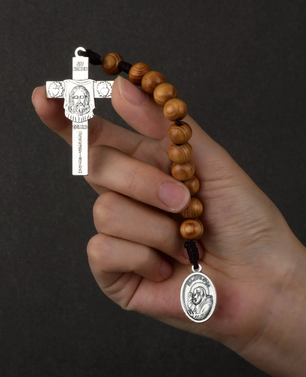Pocket Rosary Padre Pio Medal Handmade