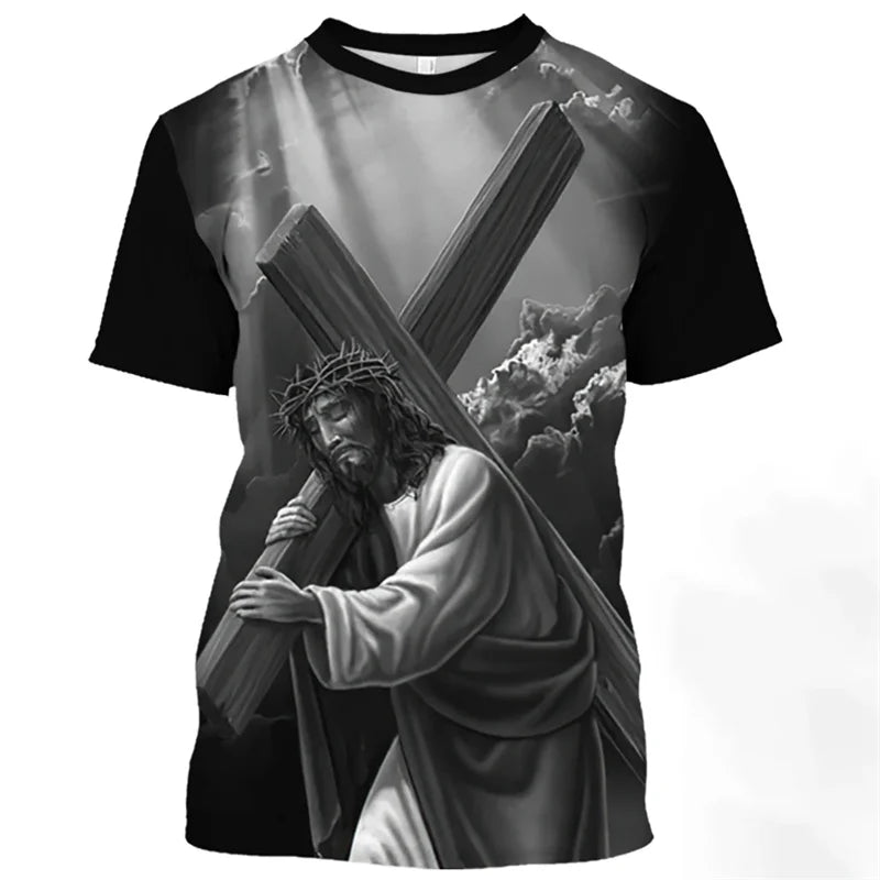 Jesus Christ Pattern T Shirt  3D