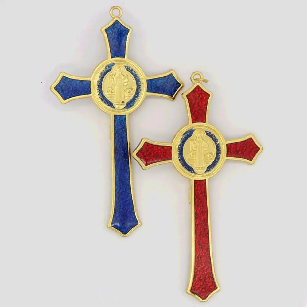Benedictine Red Enamel Protection Crucifix (4.53*2.76in)