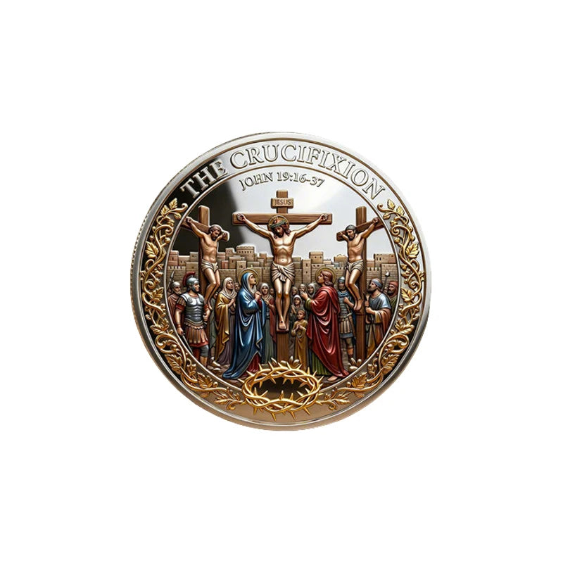 Crucifixion & Resurrection Commemorative Coin Christ Is Risen Coin Souvenir Gifts for Collection