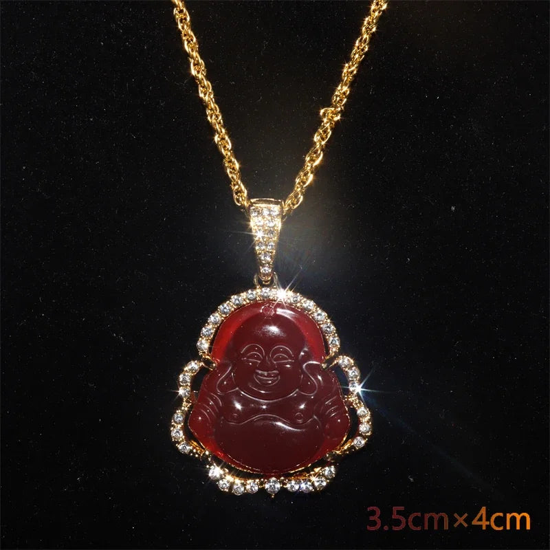 Emerald Green Imitation Jade Jesus Pendant Necklace