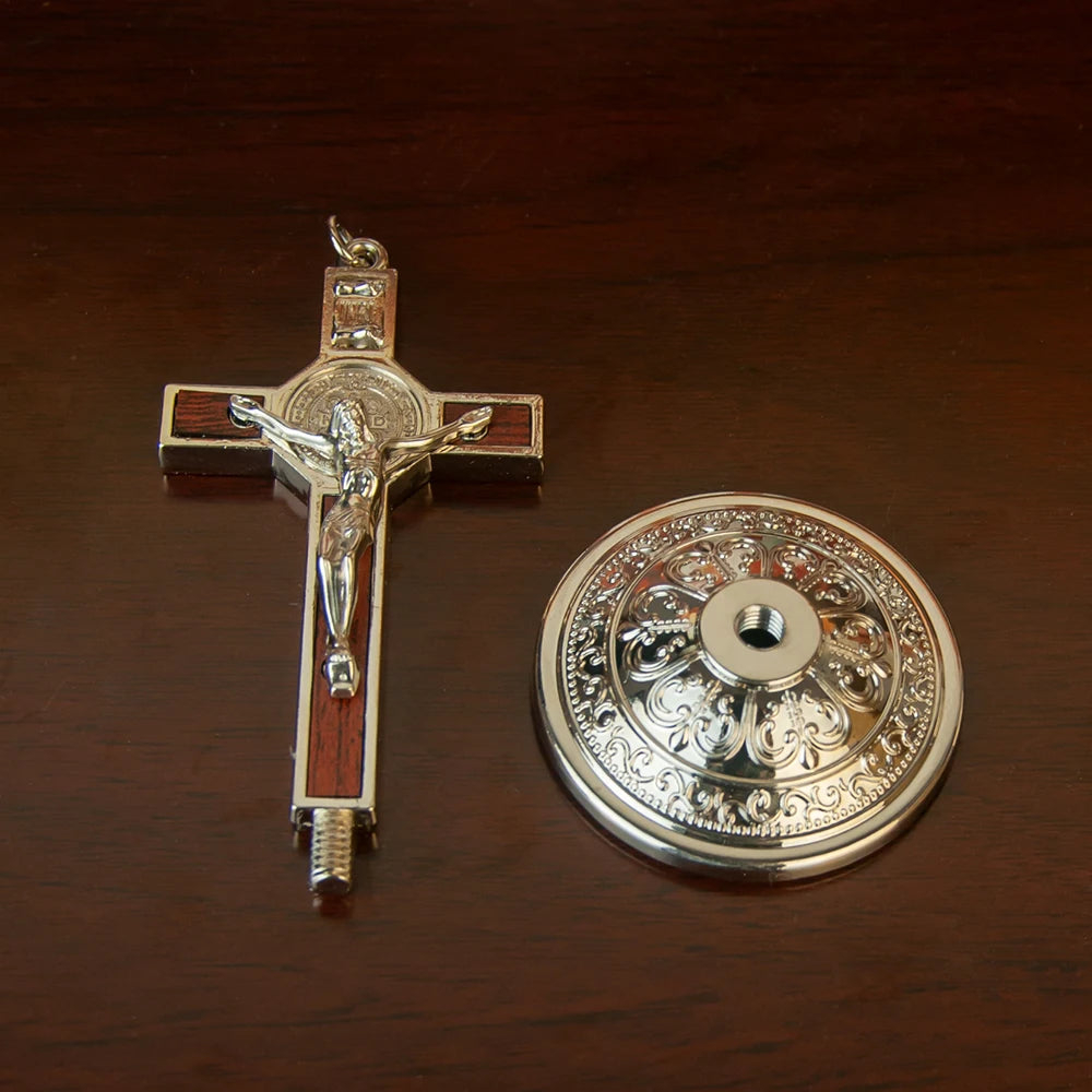 Catholic Cross Saint Benedict Cross 3.5In Gold Silver Plated