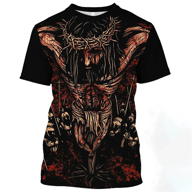 Jesus Christ Pattern T Shirt  3D