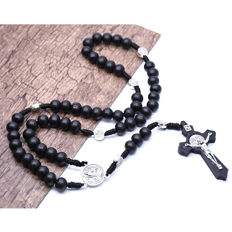 Large Handmade Round Bead Rosary Necklace