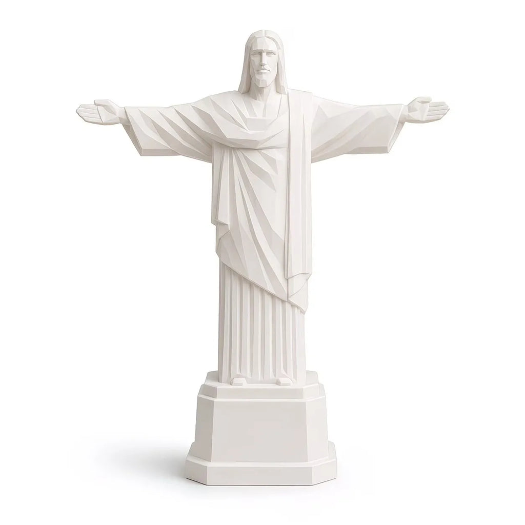 Christ The Redeemer Statue White Resin Sculpture Rio Landmark Ornament