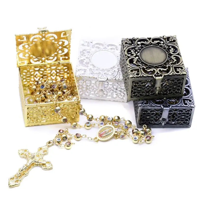 Rosary Beads Box with Lid Organizer Container
