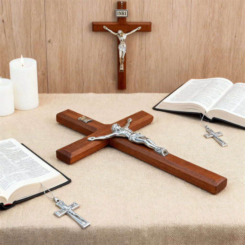 8 Inch Wooden Wall Crucifix