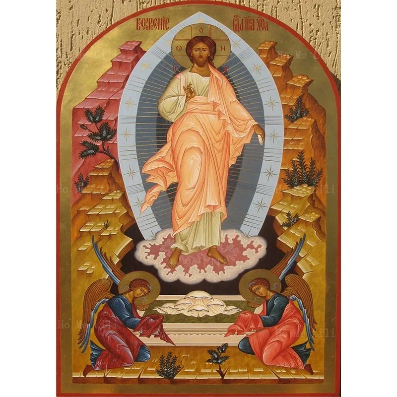 Orthodox Icon Of Christ The King Our Lord Divine Resurrection Canvas Wall Art