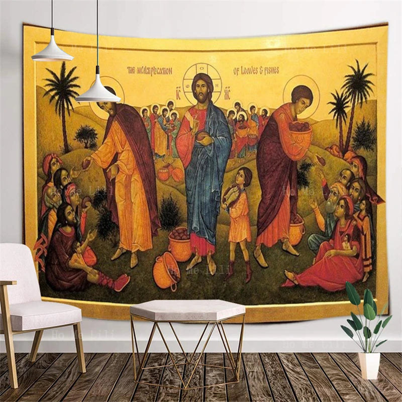 Icon Transfiguration Of Jesus Last Judgement Tapestry