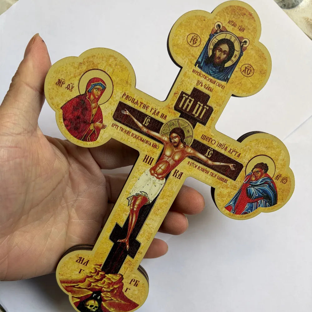 Orthodox Cross Wood Decoration Decor