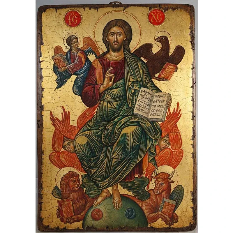 Orthodox Icon Of Christ The King Our Lord Jesus In Glory Divine Resurrection Religion Canvas Wall Art By Ho Me Lili Room Decor