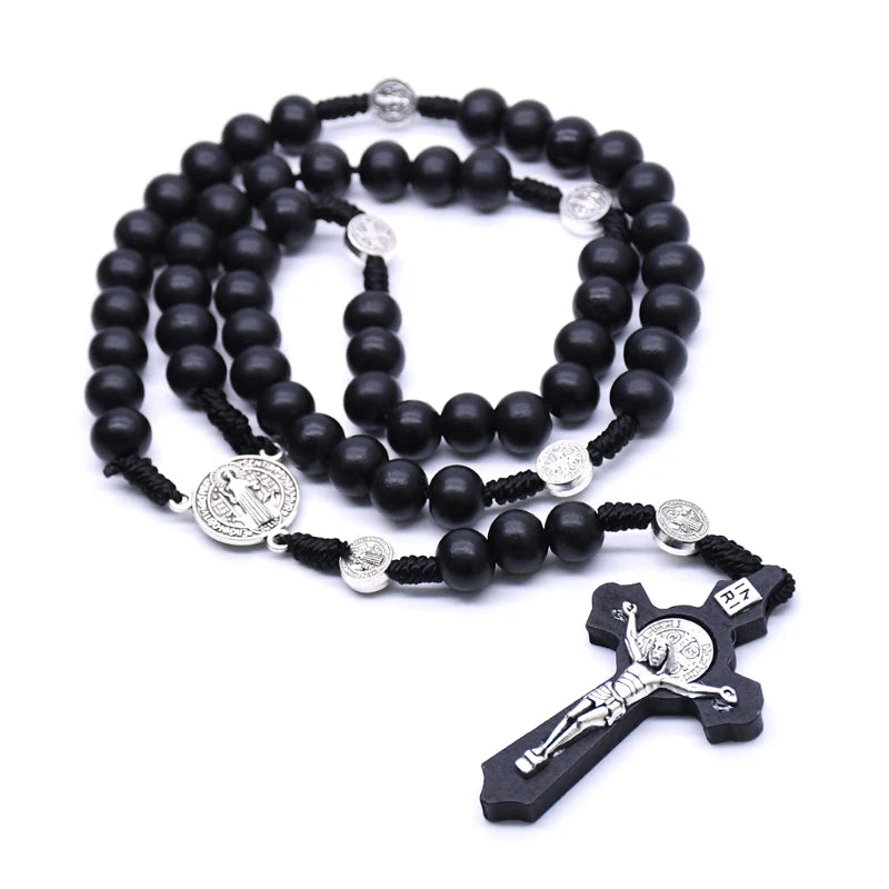 Large Handmade Round Bead Rosary Necklace