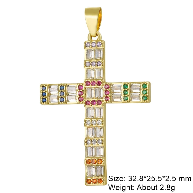 Rosary Jewelry Making Handmade 18K Real Gold Plated Opal Shell Cross