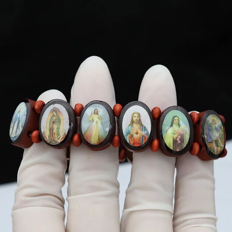 Holy Icon Rosary Bead Bracelet