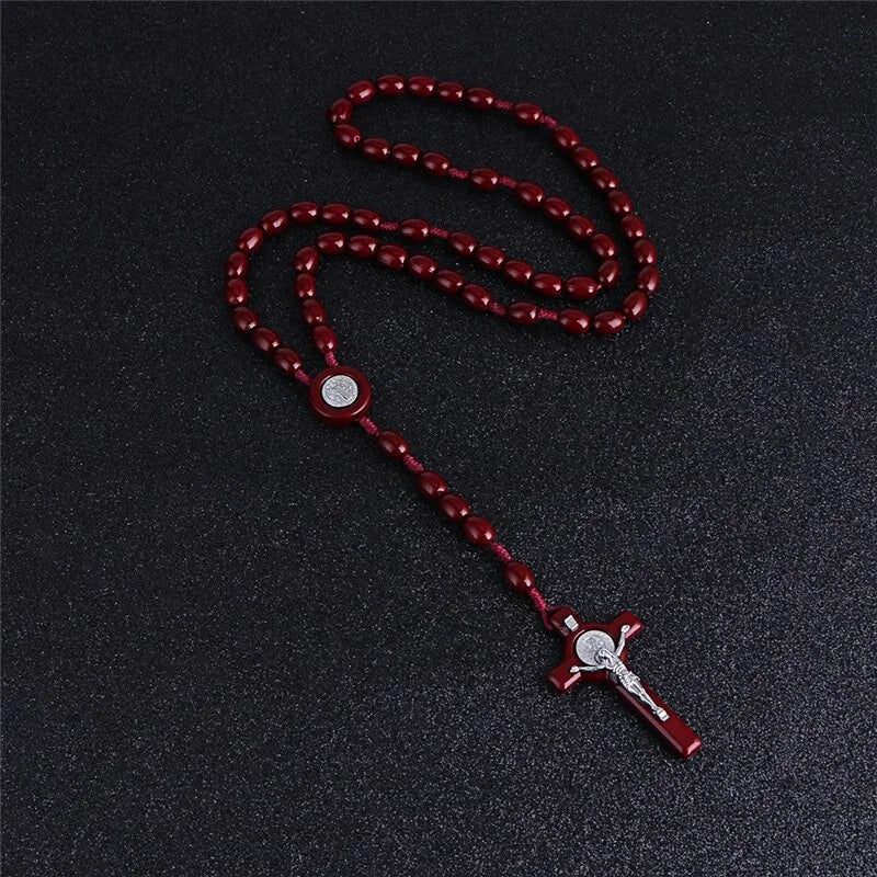 Large  Beaded Carved Rosary with Pendant