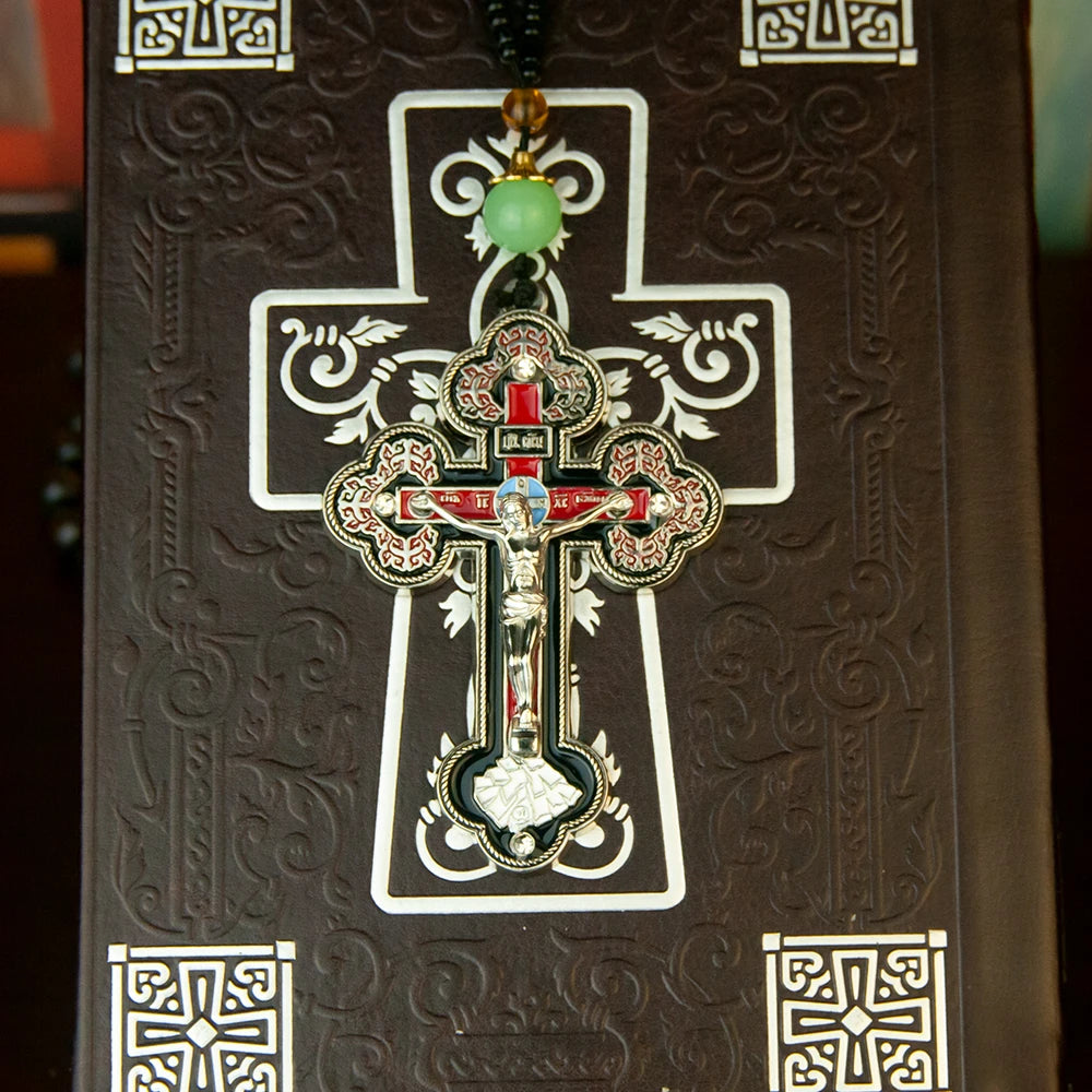 Handcrafted  Cross Pendant with Jerusalem Medal and Crucifix