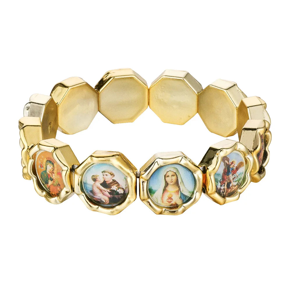 Holy Icon  Sacred Heart Elastic Stretch Bracelet