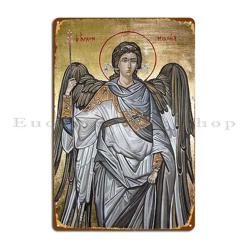 Archangel Michael Eastern Orthodox Icon Metal Sign
