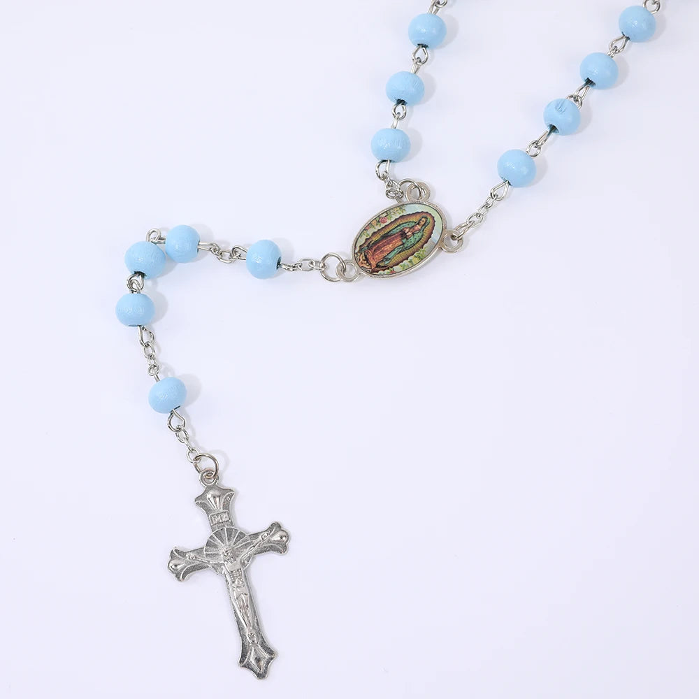 Blue Rosary  6MM Wooden Bead