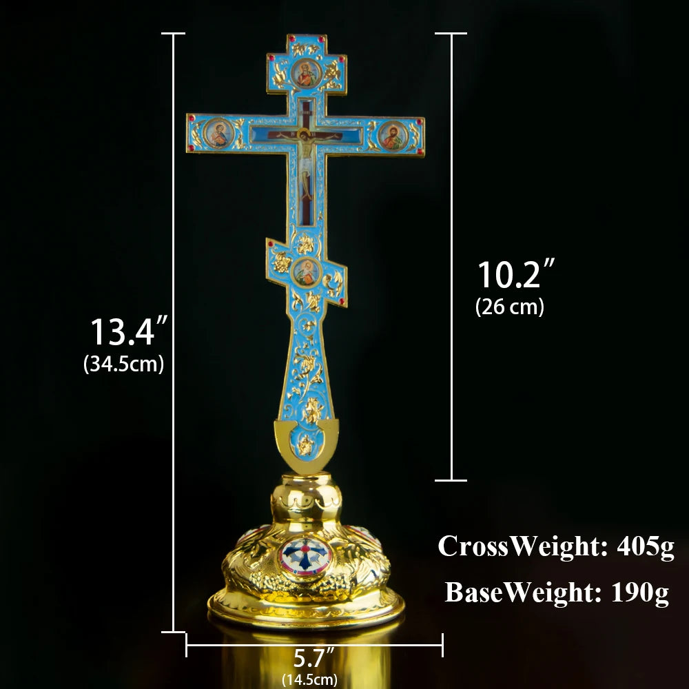 Orthodox Cross with Base Home Desktop Decor Decoration