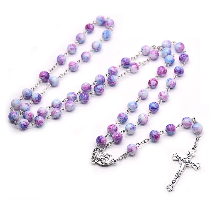 Glass Rosary  with Multicolor Beads