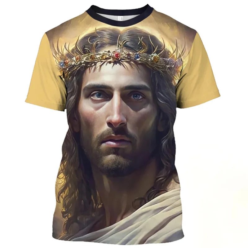 Jesus Christ Pattern T Shirt  3D
